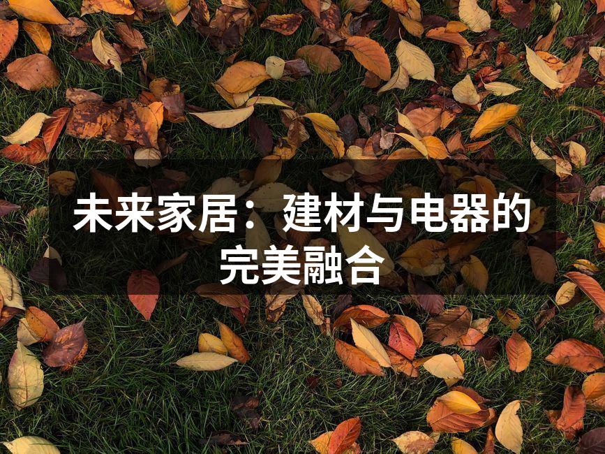 未来家居：建材与电器的完美融合